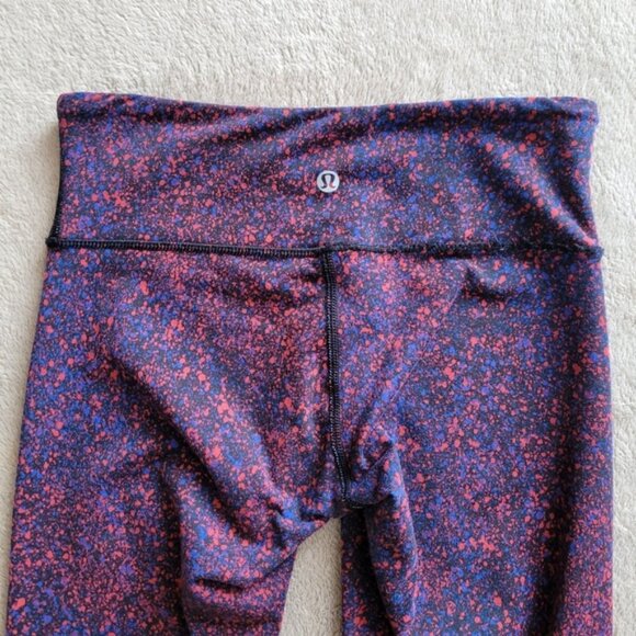 Lululemon Wunder Under Pant III Splatter Prep Red Sapphire Blue size 4 - Picture 7 of 13